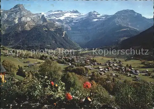 Les Pleiades Vue generale du la Station et Massif des Diablerets Kat. Les Pleiades