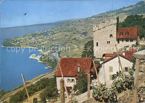 Cully VD mit Grandvaux Bucht und Turm von Marsens Kat. Cully