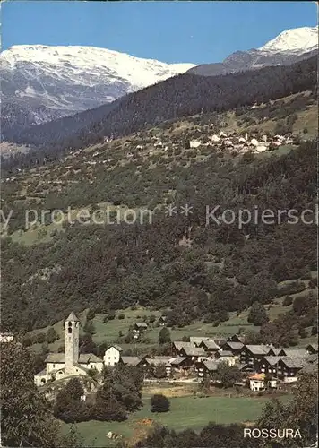 Rossura Ortsblick mit Kirche Kat. Rossura