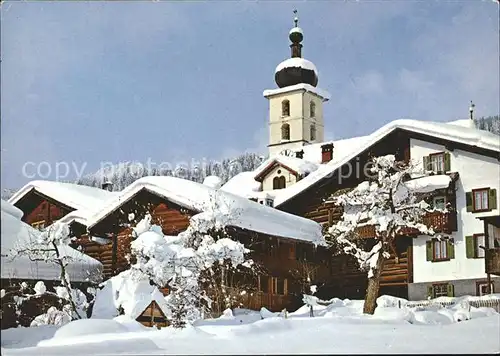 Flims Dorf Dorfpartie Kirche Kat. Flims Dorf