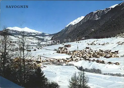 Savognin mit Scalottas und Staetzerhorn Kat. Savognin