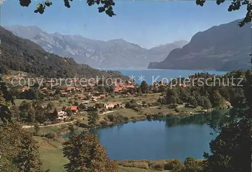 Ringgenberg am Brienzersee Burgseeli mit Rothornkette Kat. Ringgenberg