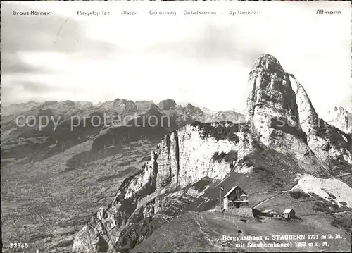 Sennwald Berggasthaus Staubern Altmann Spitzmeilen Gamsberg Ringelspitze Kat. Sennwald