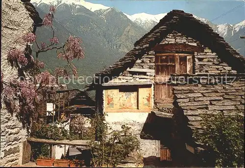 Aurigeno Vallemaggia altes Steinhaus Kat. Aurigeno