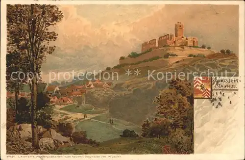 Koenigstein Taunus Ortsansicht mit Burgruine Kat. Koenigstein im Taunus