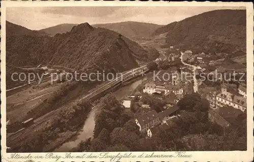 Altenahr von Burg Are mit Langfigtal und schwarzem Kreuz Kat. Altenahr