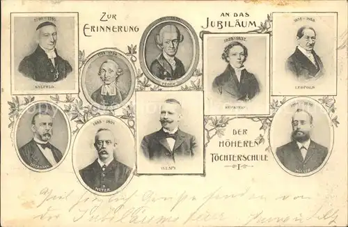 Hannover Jubilaeum Hoehere Toechterschule Portraits des Lehrerkollegiums Kat. Hannover