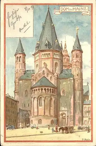 Mainz Rhein Dom Kuenstlerkarte F. Hein Deutsche Reichspost / Mainz Rhein /Mainz Stadtkreis
