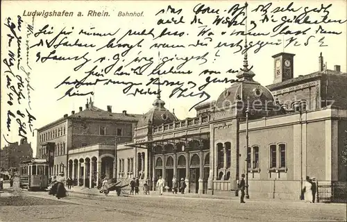 Ludwigshafen Rhein Bahnhof Strassenbahn Bahnpost Kat. Ludwigshafen am Rhein