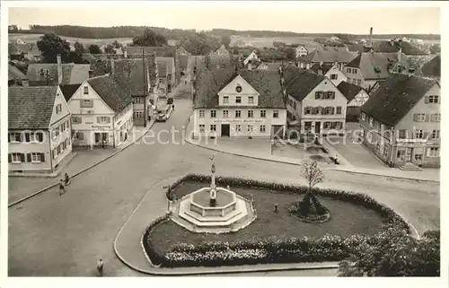 Weissenhorn Marktplatz mit Reichenbacherstrasse Brunnen Kat. Weissenhorn