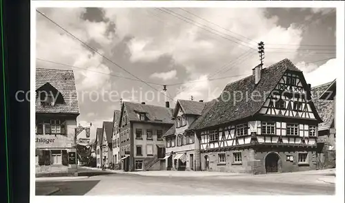 Birkenfeld Wuerttemberg Strassenpartie Fachwerkhaus Luftkurort Schwarzwald Kat. Birkenfeld