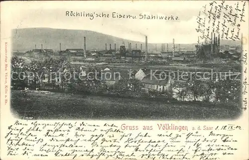 Voelklingen Roechling sche Eisen und Stahlwerke Industrie Kat. Voelklingen