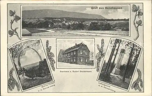 Bennhausen Panorama Gasthaus Ludwigsturm Moltkefelsen Donnersberg Kat. Bennhausen