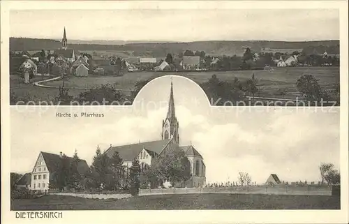 Dieterskirch Gesamtansicht Kirche Pfarrhaus Kat. Uttenweiler