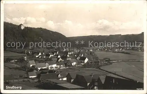 Strassberg Hohenzollern Panorama Kat. Strassberg