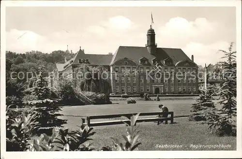 Saarbruecken Regierungsgebaeude Park Bahnpost Kat. Saarbruecken