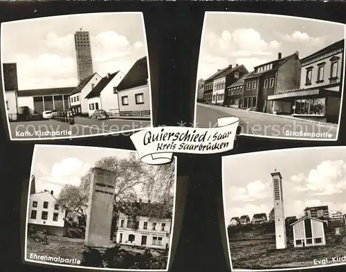 Quierschied Kirche Strassenpartie Ehrenmal Kat. Quierschied