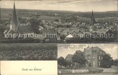 Sohren Gesamtansicht Hotel Bahnhof Metzgerei Schueler Bahnpost Kat. Sohren