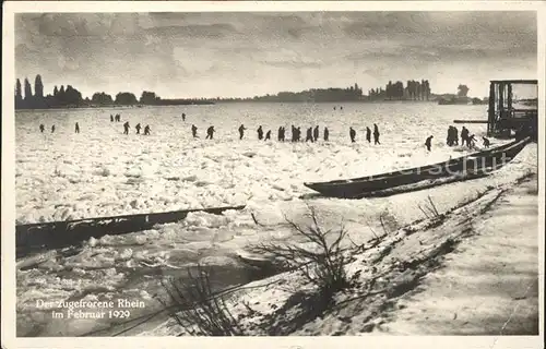 Speyer Rhein Zugefrorene Rhein Februar 1929 Kat. Speyer