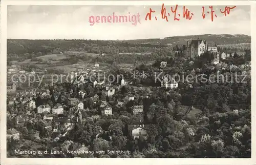 Marburg Lahn Nordabhang vom Schlossberg Kat. Marburg