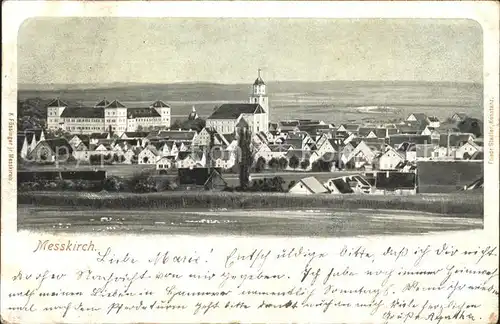 Messkirch Ortsansicht mit Kirche Kat. Messkirch