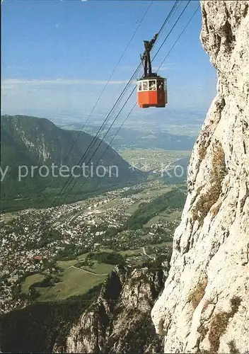 Bad Reichenhall Predigtstuhlbahn Seilbahn Gipfelstation Talblick Kat. Bad Reichenhall