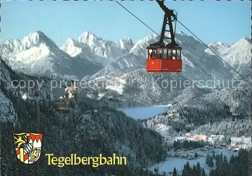 Schwangau Tegelbergbahn Koenigsschlosser Alpsee Tiroler und Allgaeuer Hochgebirge Kat. Schwangau