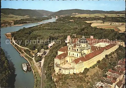 Melk Donau Benediktinerstift Fliegeraufnahme Kat. Melk Wachau