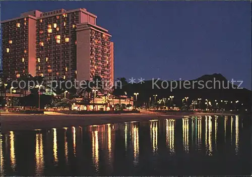 Honolulu Waikiki Beach Hotel at night Kat. Honolulu