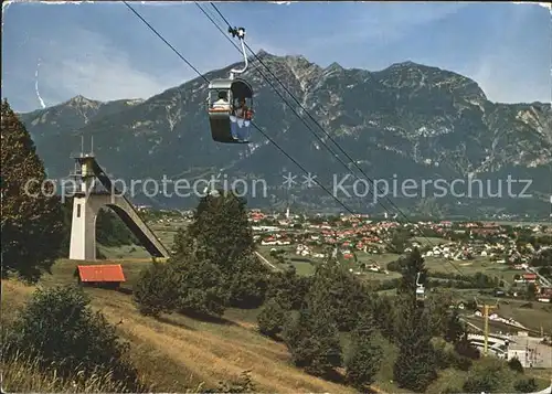 Garmisch Partenkirchen Eckbauer Bahn mit Kramer Sprungschanze Kat. Garmisch Partenkirchen