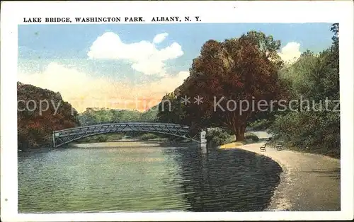 Albany New York Lake Bridge Washington Park Kat. Albany