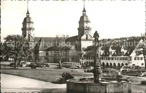 Freudenstadt Kirche Marktplatz Brunnen Kat. Freudenstadt