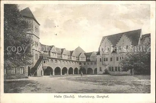 Halle Saale Moritzburg Burghof Kat. Halle