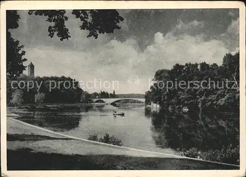 Halle Saale Saalpartie mit Giebichenstein Kat. Halle