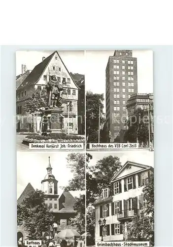 Jena Denkmal Kurfuert Joh. Friedrich VEB Carl Zeiss Grisbachhaus Stadtmuseum Kat. Jena