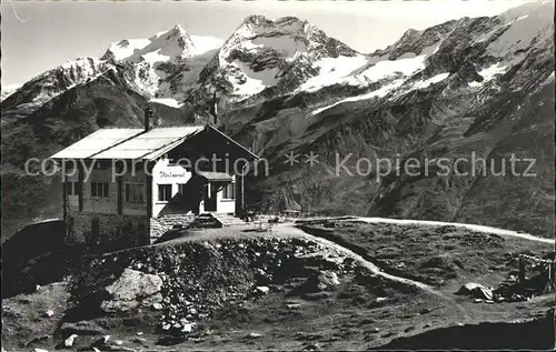 Fletschhorn mit Laquinhorn und Restaurant Spielboden Kat. Fletschhorn