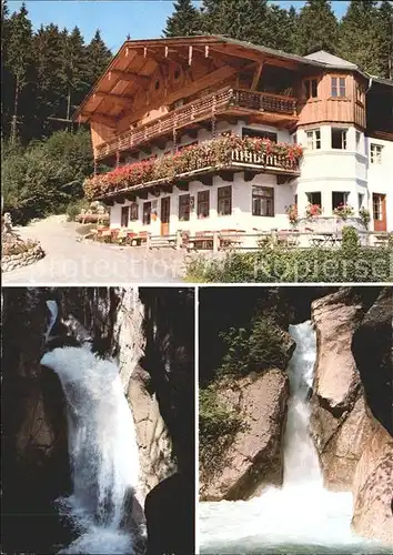 Bayrischzell Alpengasthof Zum feurigen Tatzelwurm mit Wasserfaellen Kat. Bayrischzell