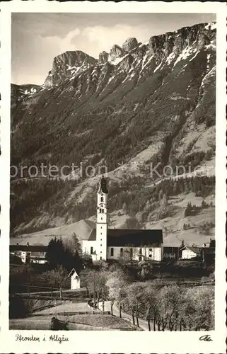 Pfronten Kirche mit Aggenstein Kat. Pfronten