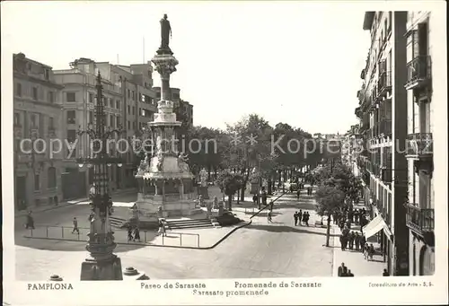 Pamplona Navarra Paseo de Sarasate Monumento Kat. Pamplona