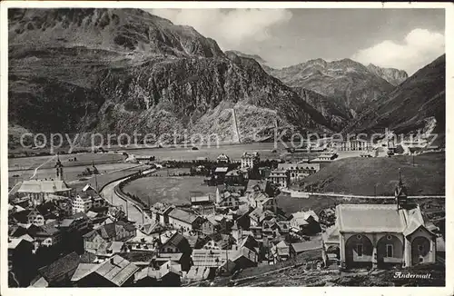 Andermatt Gesamtansicht mit Alpenpanorama Kat. Andermatt