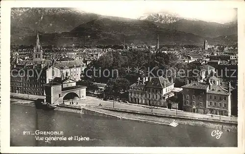 Grenoble Vue generale et l Isere vue aerienne Kat. Grenoble