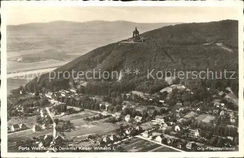 Porta Westfalica Denkmal Kaiser Wilhelm I Fliegeraufnahme Kat. Porta Westfalica