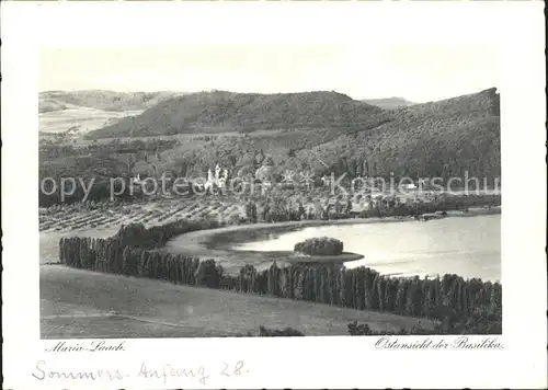 Maria Laach Glees Ostansicht der Basilika Abtei Laacher See / Glees /Ahrweiler LKR