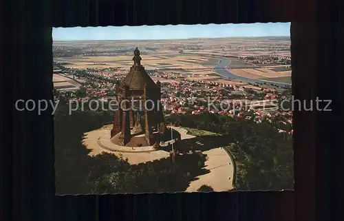 Porta Westfalica Fliegeraufnahme Kaiser Wilhelm Denkmal Kat. Porta Westfalica