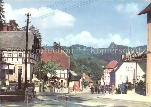 Oybin Hauptstrasse mit Scharfenstein Kat. Kurort Oybin