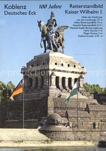 Koblenz Rhein Kaiser Wilhelm Denkmal Kat. Koblenz