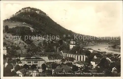 Koenigstein Saechsische Schweiz Stadt Festung Kat. Koenigstein Saechsische Schweiz