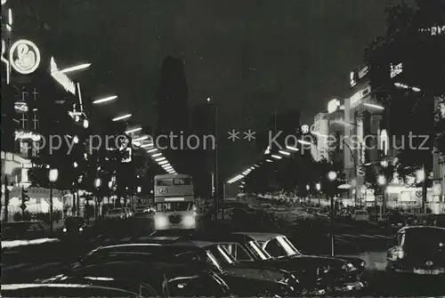 Berlin bei Nacht Kurfuerstendamm mit Gedaechtniskirche Kat. Berlin