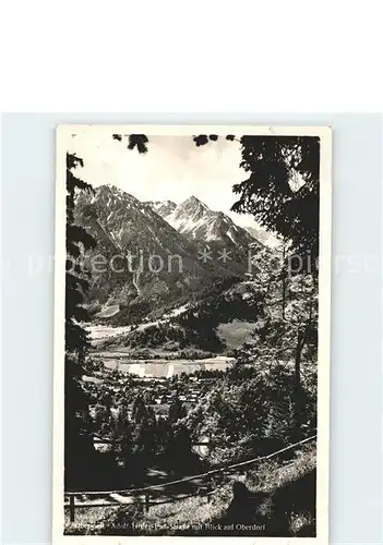 Oberjoch uebergang AH Pass mit Blick auf Oberdorf Kat. Bad Hindelang