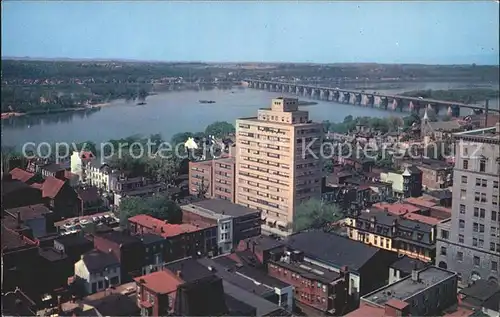 Harrisburg Pennsylvania M. Harvey Taylor Bridge Hotel Harrisburger Susquehanna River Kat. Harrisburg